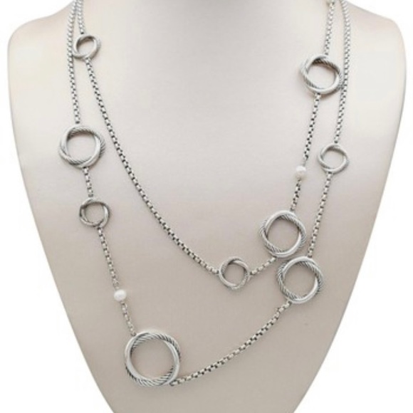 David Yurman Jewelry - David Yurman Infinity Station Chain Necklace With Pearls
